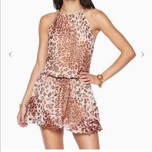 Silk leopard mini dress
